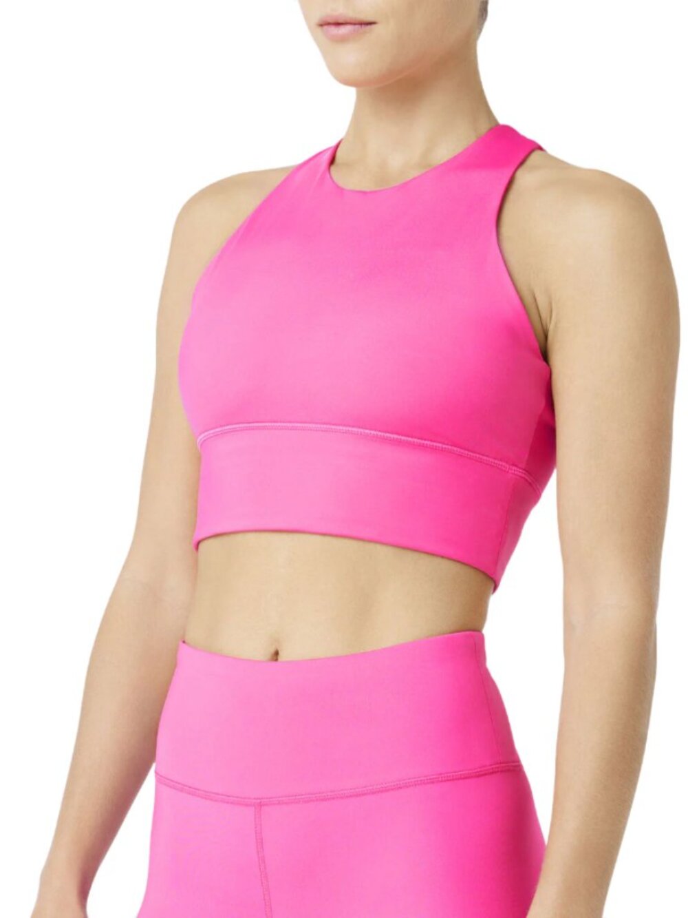FILA Uplift High Neck Womens Sports Bra - Pink